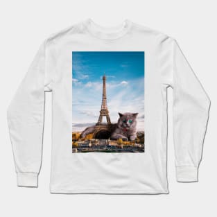 Eiffel Cat Long Sleeve T-Shirt